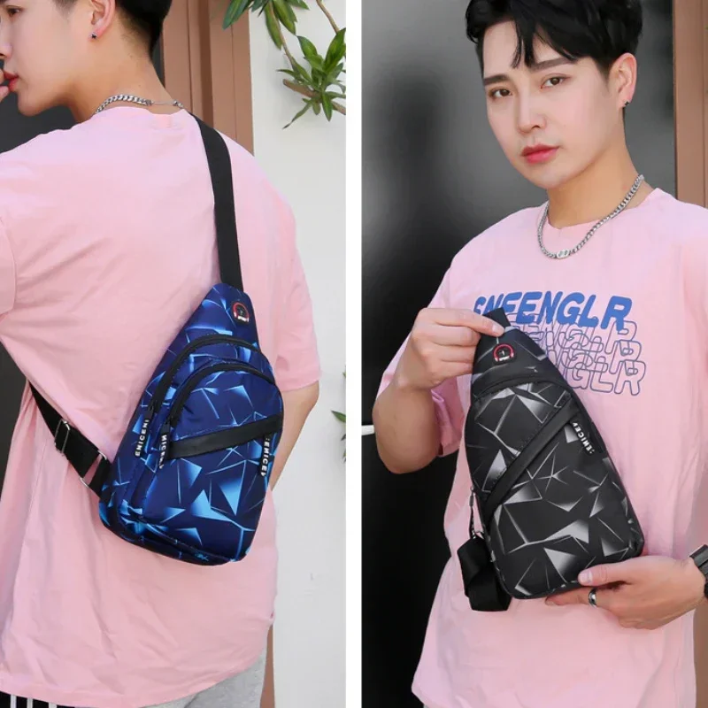 Shoulder Crossbody Bag for Men Short Travel Messenger Chest Bag Light Outdoor Sport Recreation Lovers Single Shoulder Bag