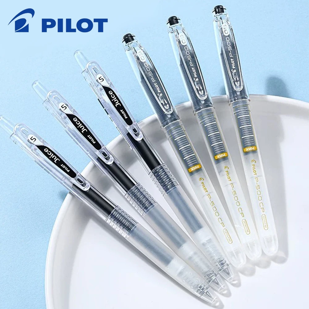 Japan Gel Pens Pilot P500CP&Juice Transparent Holder 0.5mm Black Writing Signature Examination Graffiti School Supplies