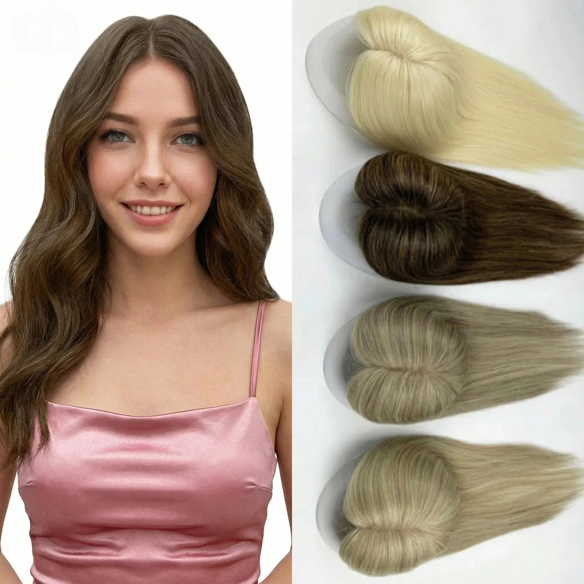 

Элитный топпер из натуральных волос для женщин | Монобаза ручной работы | Ультраплотный | Натуральная линия роста волос | Доступны различные цвета и размеры