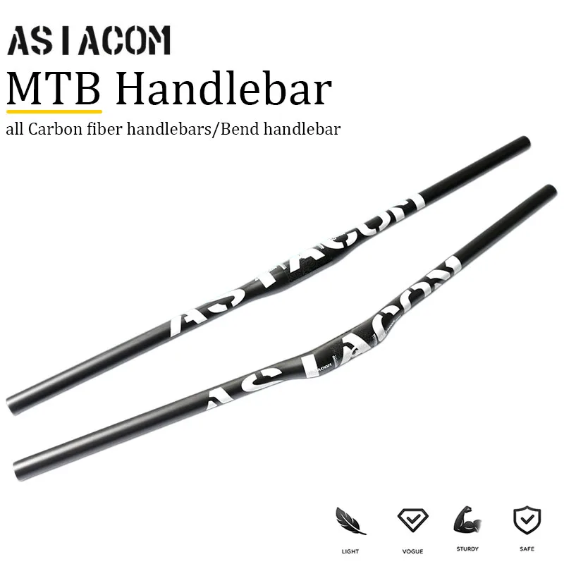 Original ASIACOM Racing Level Toray T700 Full Carbon MTB Handlebar UD Matte 3° Flat Bar 9° Riser Bar 31.8mm Ultralight Mountain