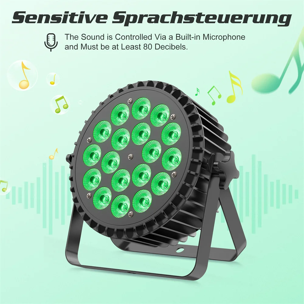 Yiflamefly 18 LED Par Light 200W LED Stage Light 4 w 1 RGBW Stage Lighting Spotlight Par Spotlight z DMX512 i 8 kanałami