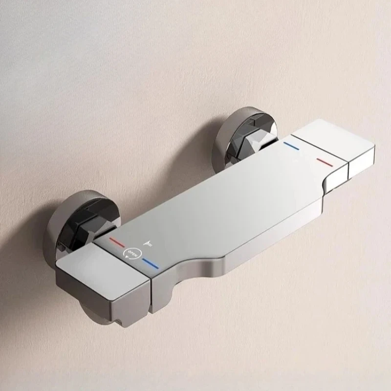 

Solid Brass Triple Handle Tub Shower Faucet Hot/Cold Mixing Valve with Shower Head Kit, All-Brass Bathroom Fixture