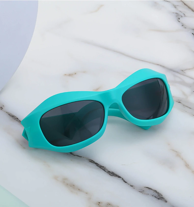 Übergroße Y2K Punk Sonnenbrille für Damen und Herren Neue 2000er Vintage Trend Steampunk Sonnenbrillen Sport-Schildbrille UV400-Schutz – Detail 10