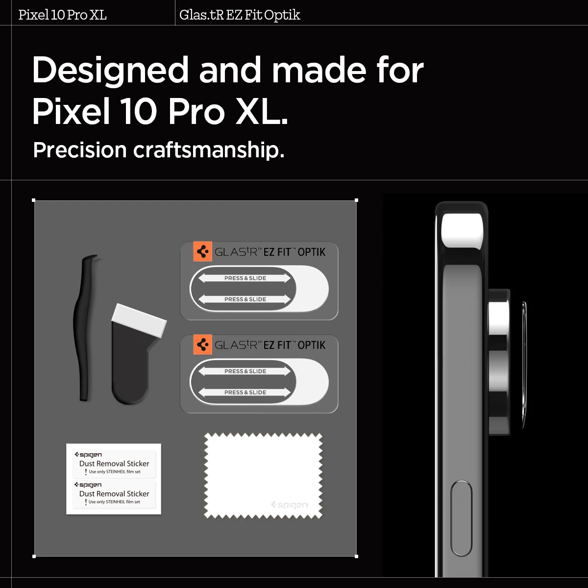 Spigen GLAS.tR EZ Fit Optik Pro Ochraniacz Obiektywu do Google Pixel 10 Pro XL / 10 Pro / 10 (2025) — zdjęcie produktu 6