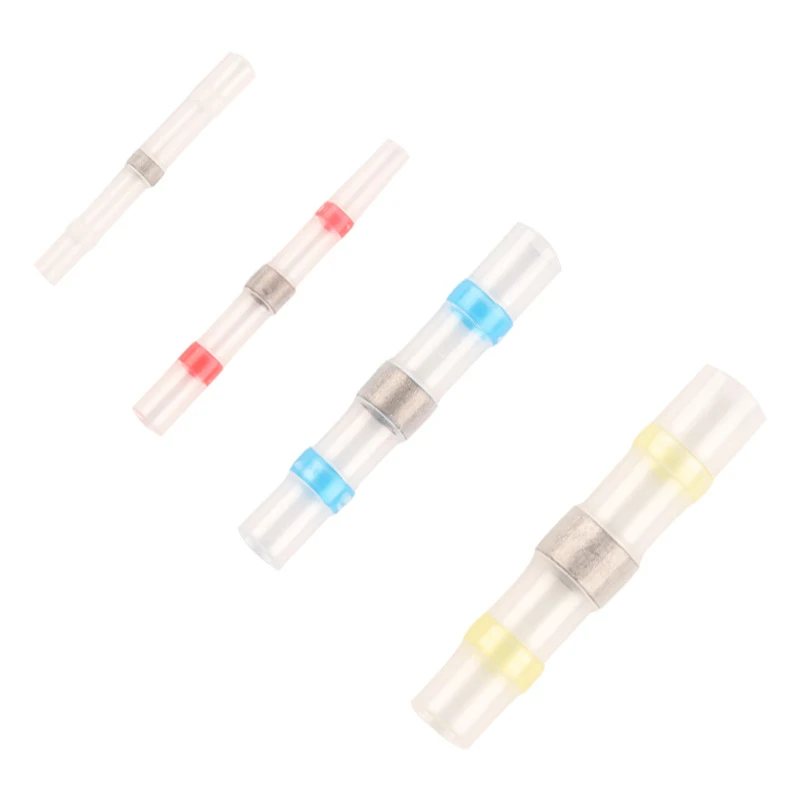 Solder Seal Heat Shrink Butt Connectors Kit, Waterproof Wire Splice Terminals With Tin-Plated Copper Ring (4 Colors AWG 26-10)