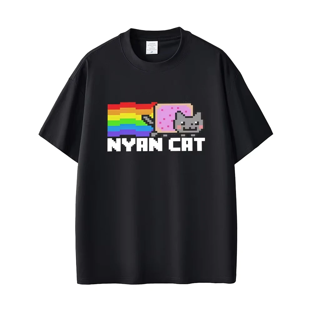 Game Rainbow Nyan Cat Funny Meme Women's T-shirt Fashion Casual T Shirt Unisex Cute Kawaii T-shirts Fans Gift Women's Clothing