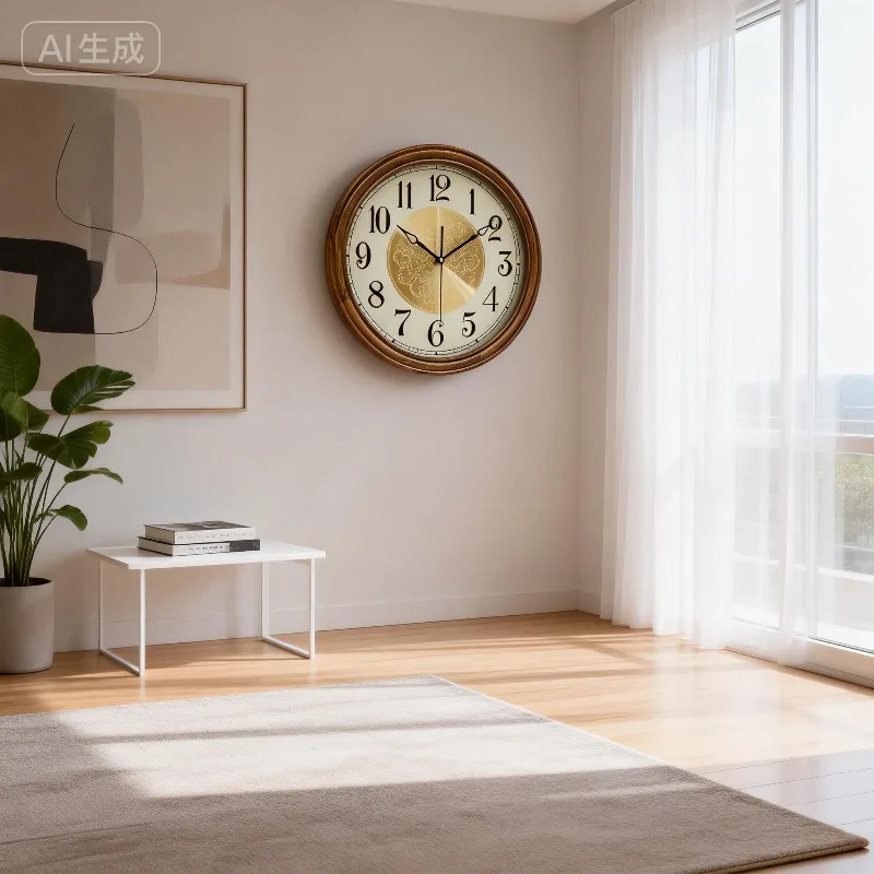 Solid Wood Wall Clock Modern Living Room Large Clock  Aesthetic Watch Silent Creative Home Decoration Accessories Interior