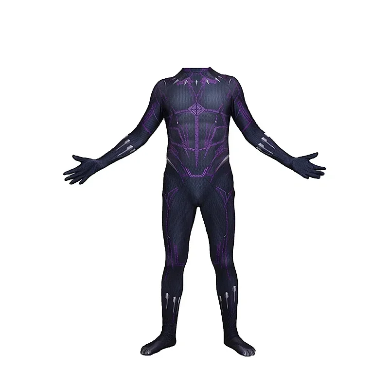 Halloween Black Panther Cosplay Costume 3D Print Adults Kids Newest Superhero Zentai Suit Bodysuit Men Party Jumpsuit G5449