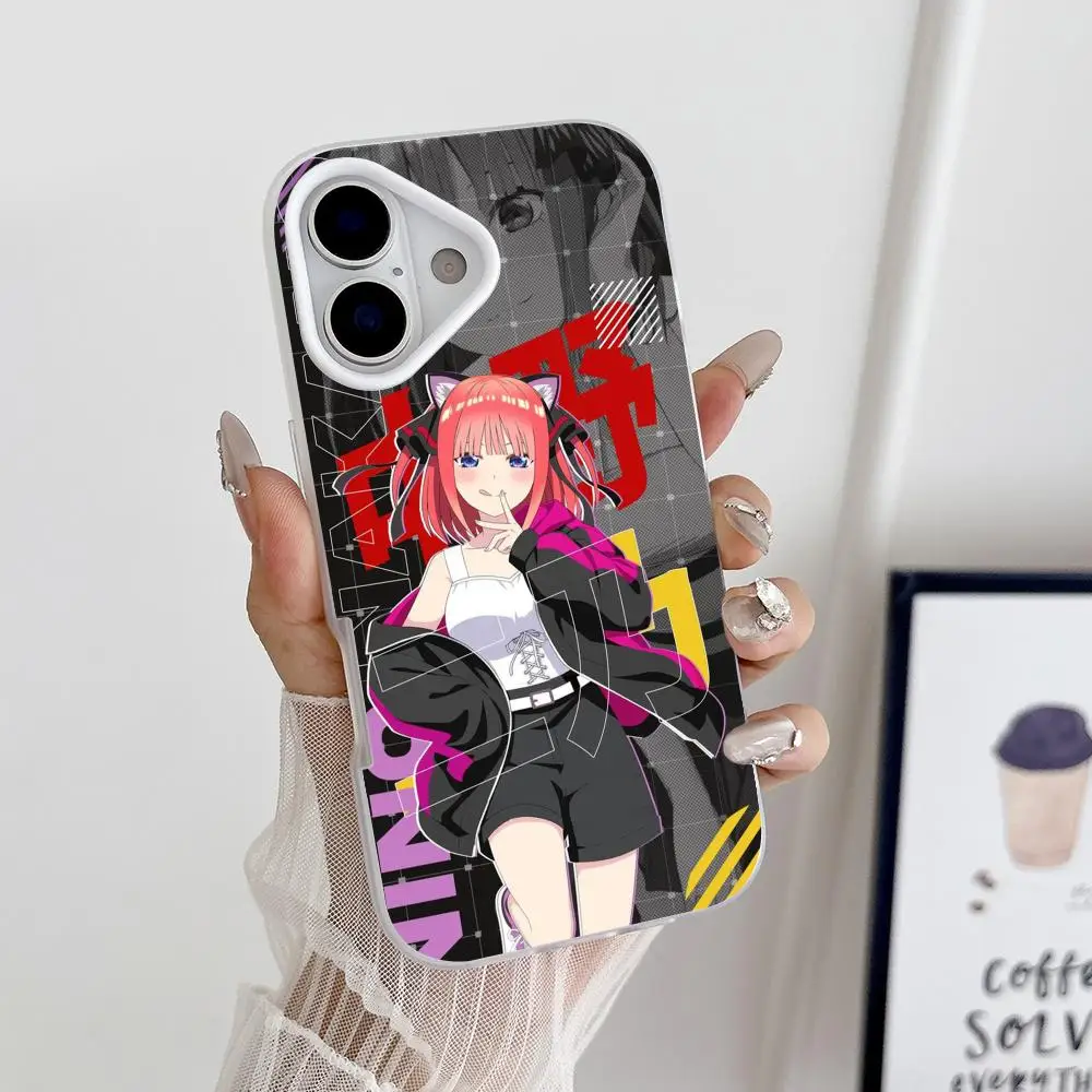 Anime Nakano Nino Phone Case for iPhone 18 17 16 15 14 13 12 11 Air Pro Max Plus Jelly Dual Layer White Cover view 2