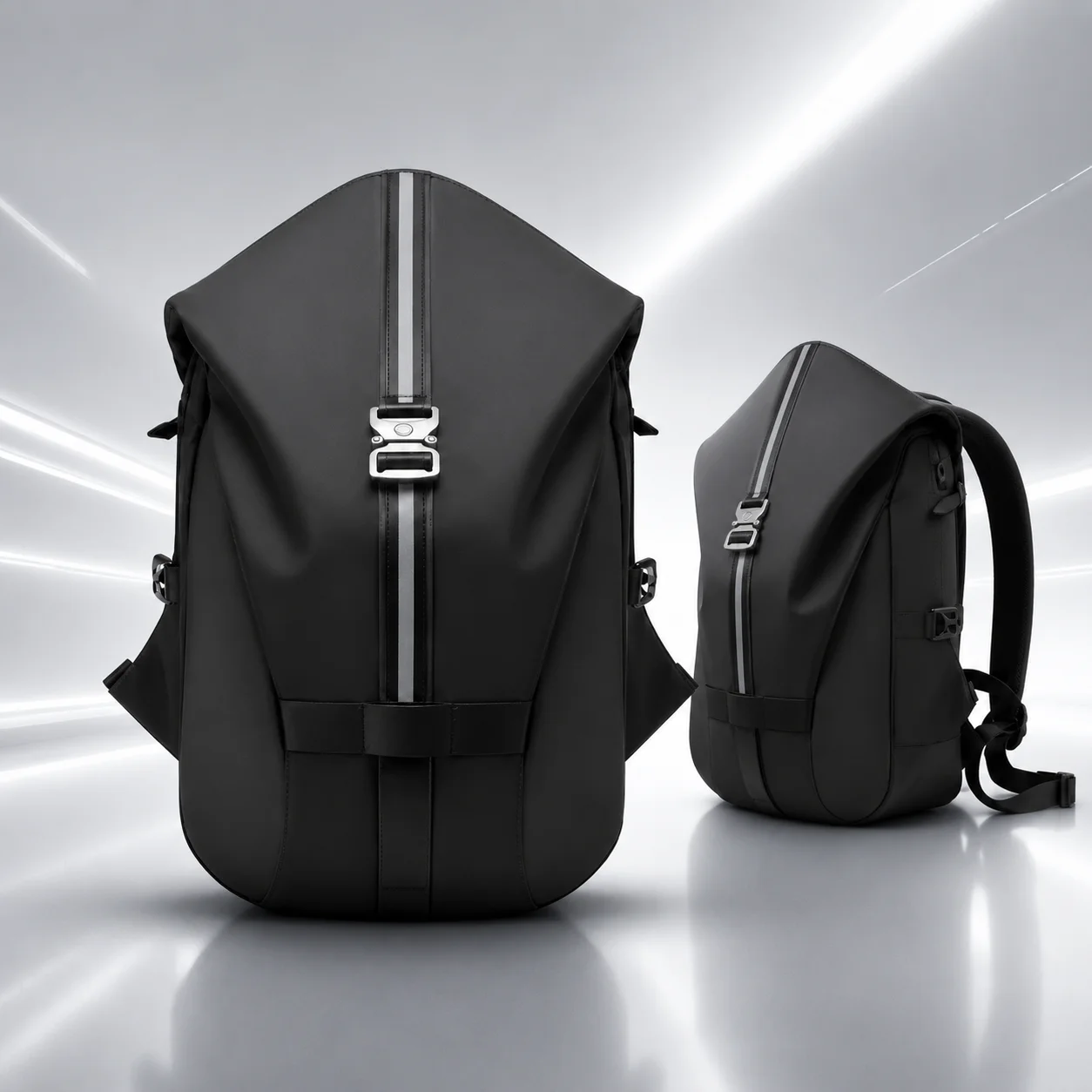 ALBERS Motorcycle Riding Backpack Large Capacity Helmet Carry Bag Reflective Water Resistant Travel Commuter Moto Daypack