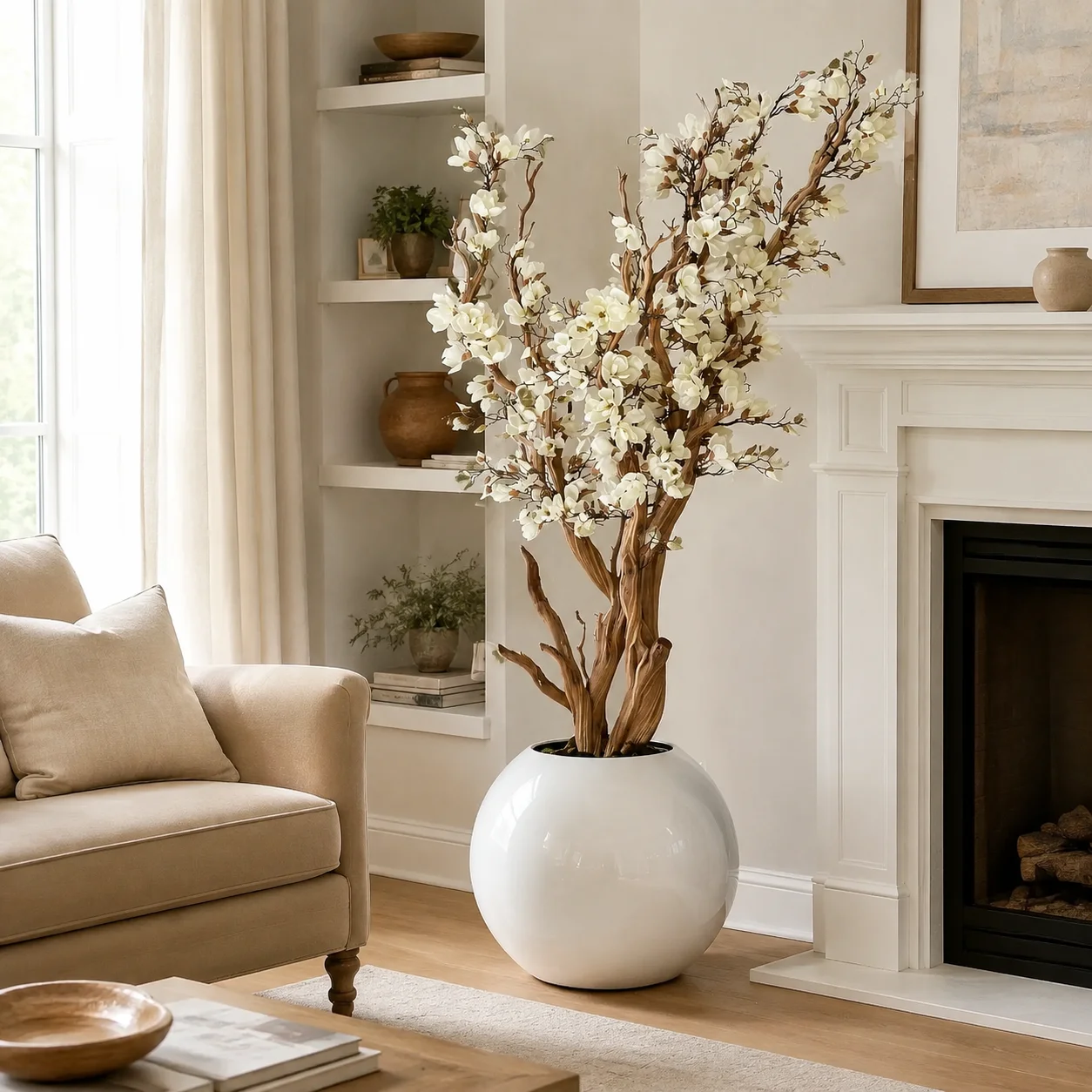 Latest Hot Sale Made Pink White Artificial Cherry Blossom Tree for Home Indoor Decor