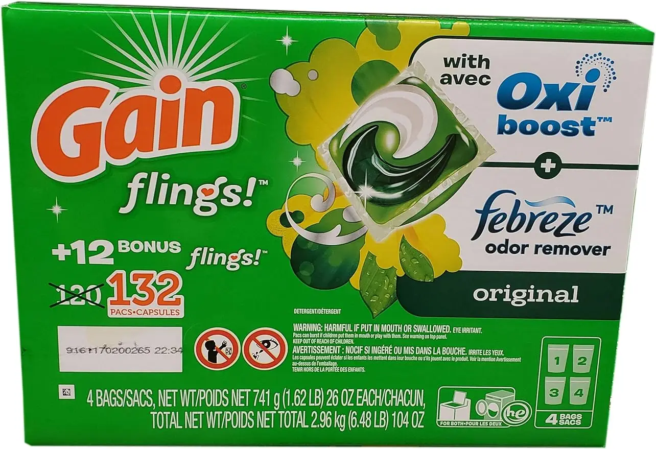 

Orgain Flings Original Scent Liquid Laundry Detergent Pacs 132 Ct., 132Count Mild Not Irritating Comfortable