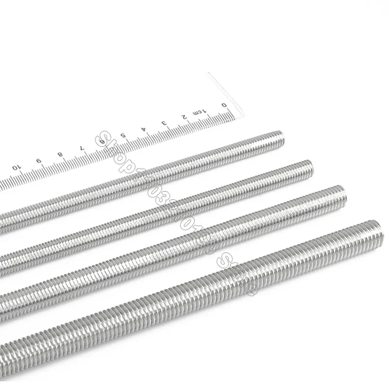 M2 M2.5 M3 M4 M5 M6 M8 M10 M12 Full Threaded Rod Fully Metric Thread Rods Shaft Bar Screws Stainless Steel Bolt Stud L=16-500mm