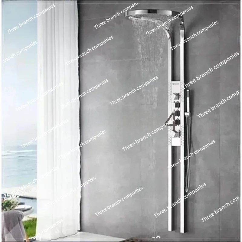 Wall Shower Set, Brass Copper, Multifunction, Bathroom, Waterfall