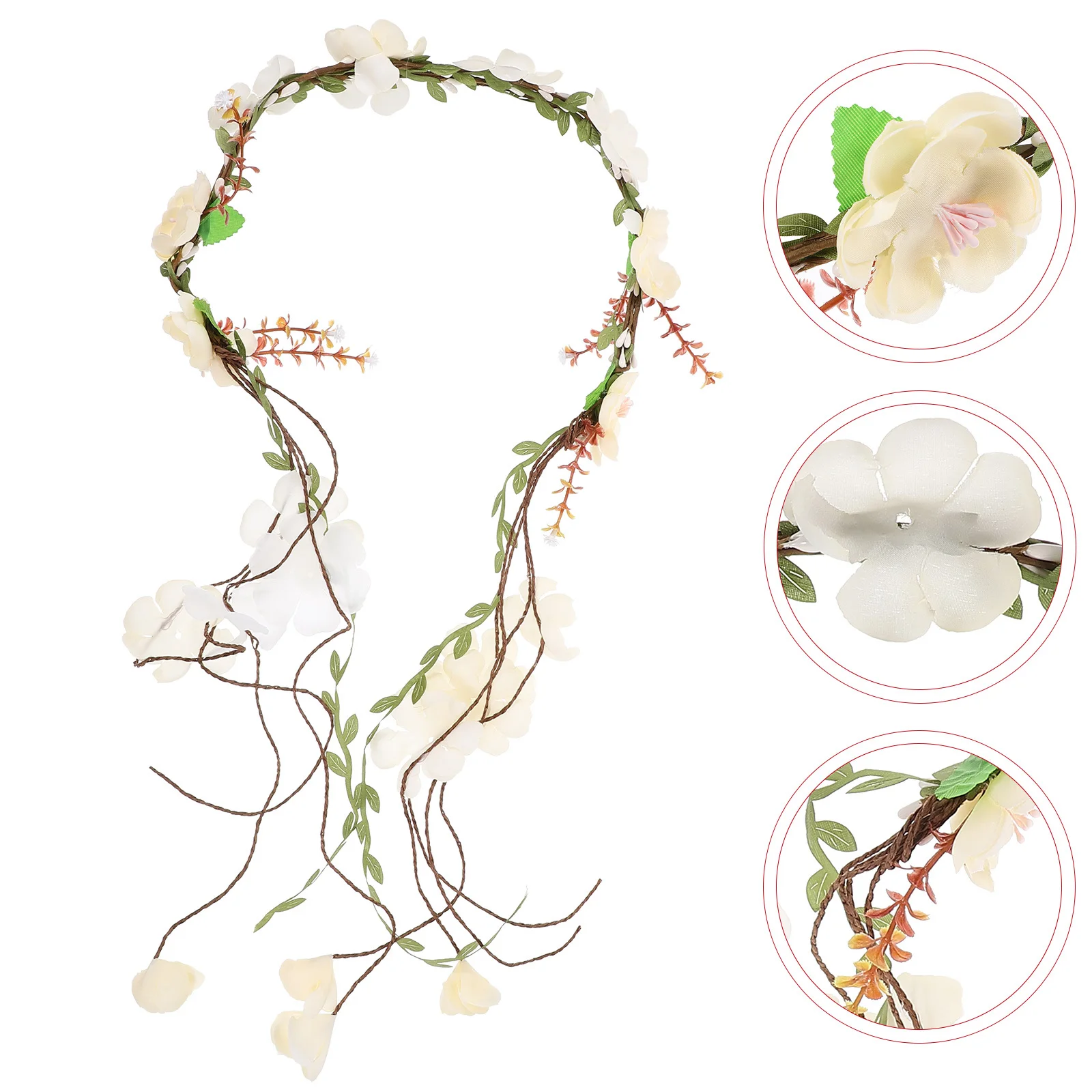 الأزهار جارلاند عقال الزفاف رباط شعر تقليد زهرة فتاة خوذة حفلة عطلة صور الدعامة زهرة عقال