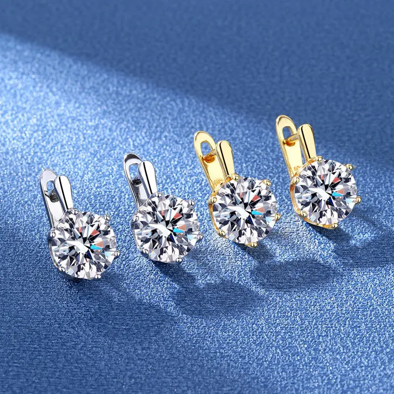 

Fine 925 Sterling Silver Shining Purple Crystal Earrings for Women Luxury Fashion Jewelry Party Wedding Christmas Gifts