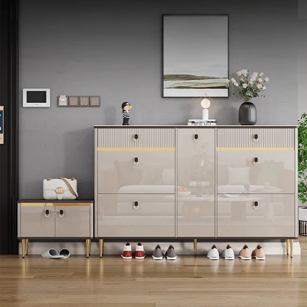 الأدراج البيضاء الجرف رف الأحذية 3 طبقات ضيقة توفير مساحة خزانة خذاء مدخل عمودي قاعة Meuble A Chaussures أثاث المنزل