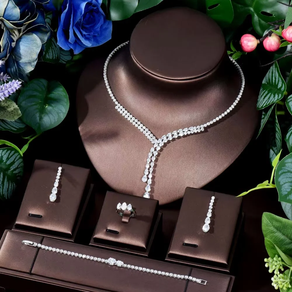 

4 Piece Women's Set Temperament Daily Casual Stunning Hundred Necklace Earrings Jewelry Dress Party Performance Shopping M-143