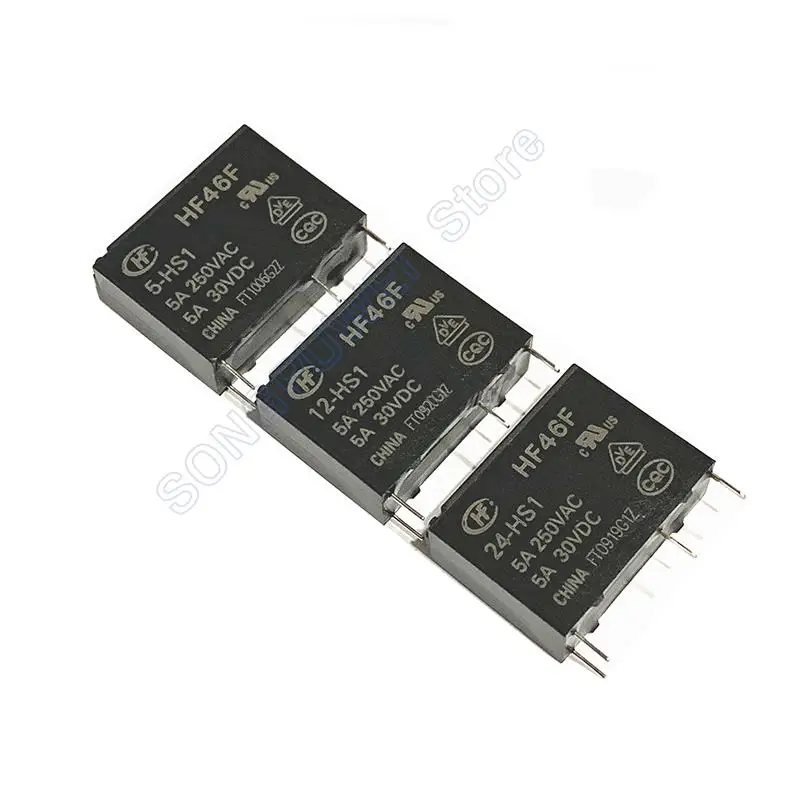 5PCS Relays 5V 12V 24VDC HF46F -5-HS1 HF46F-G-12-HS1 HF46F-G-24-HS1 4PIN HF46F-G 12 HS1 HF46F-G-12-HS1T HF46F-G-24-HS1T Original