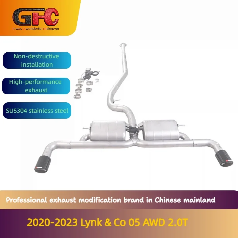 

Марка GFC для высокопроизводительной выхлопной системы с регулируемым клапаном Catback Lynk & Co 05 AWD 2.0T 2020-2023 гг., с глушителем и наконечниками