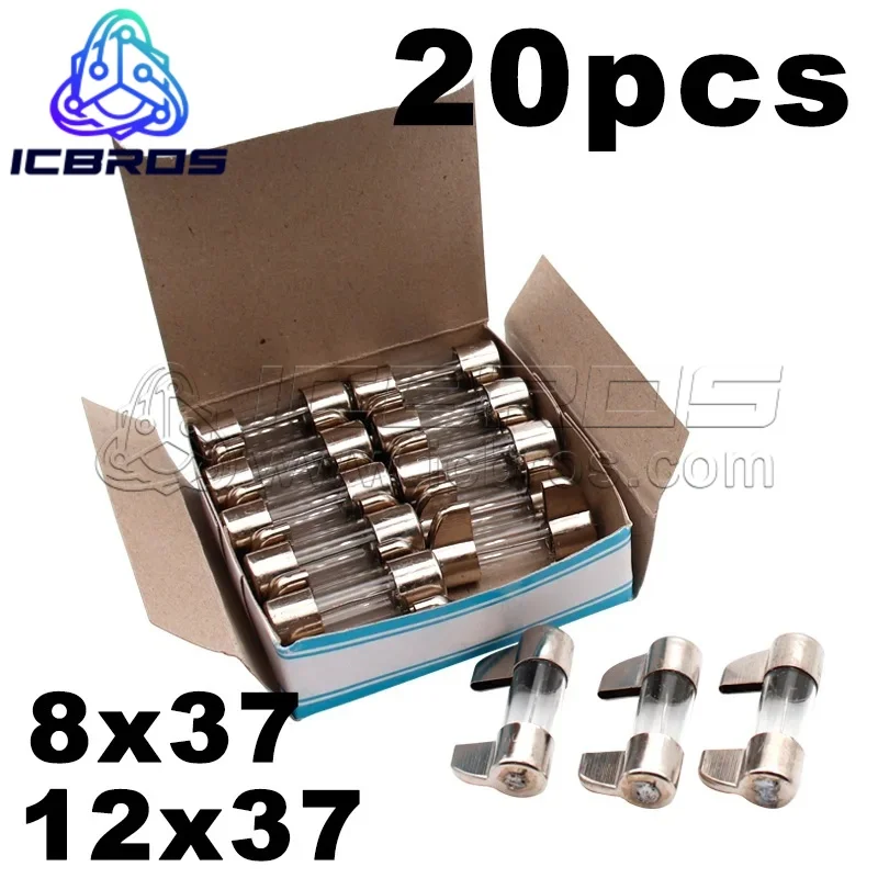 20pcs/lot BGXC 8X37mm Marine Tube 250V Knife Type Glass Fuse 1A 2A 6A 20A 5A 30A 50A 10A