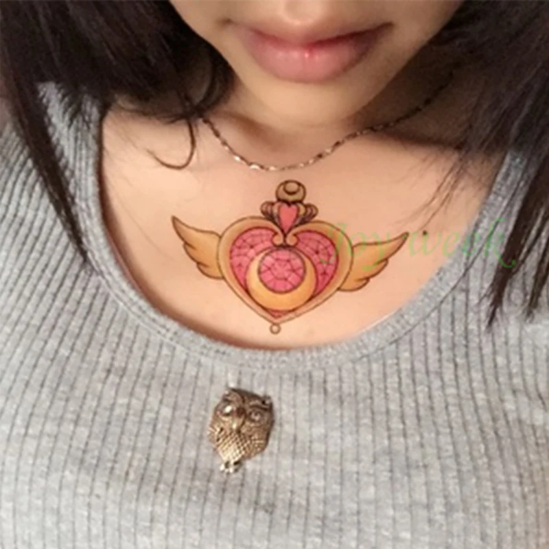 Waterproof Temporary Tattoo Sticker  sexy love tattoo necklace tatto stickers flash tatoo fake tattoos for girl women