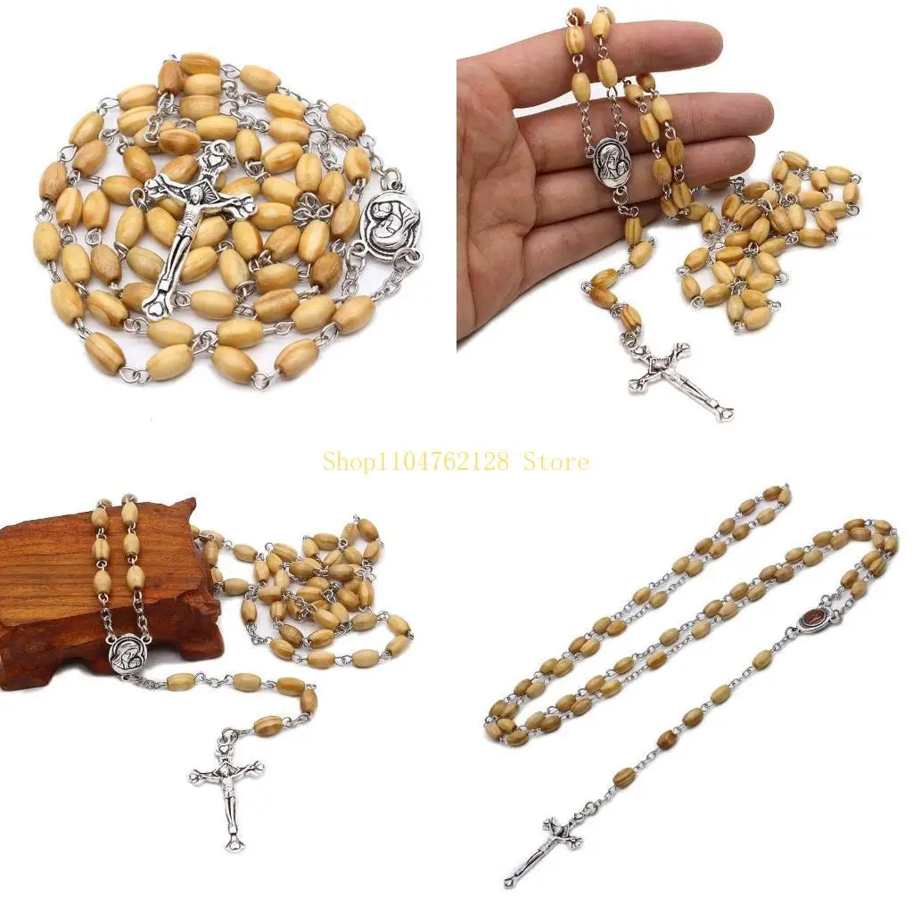 Fashion Handmade Round Bead Catholic Rosary for Cross Religious Beads Men Necklace Charm Gift best sale