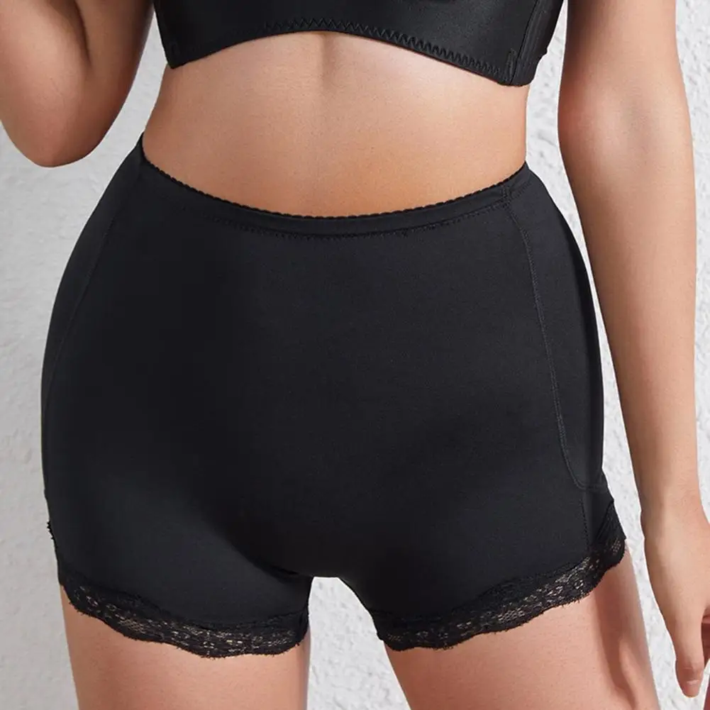 Shorty de sécurité confortable pour femme, taille mi-haute, à haute élasticité, coupe ajustée, couleur unie, avec effet push-up fessier