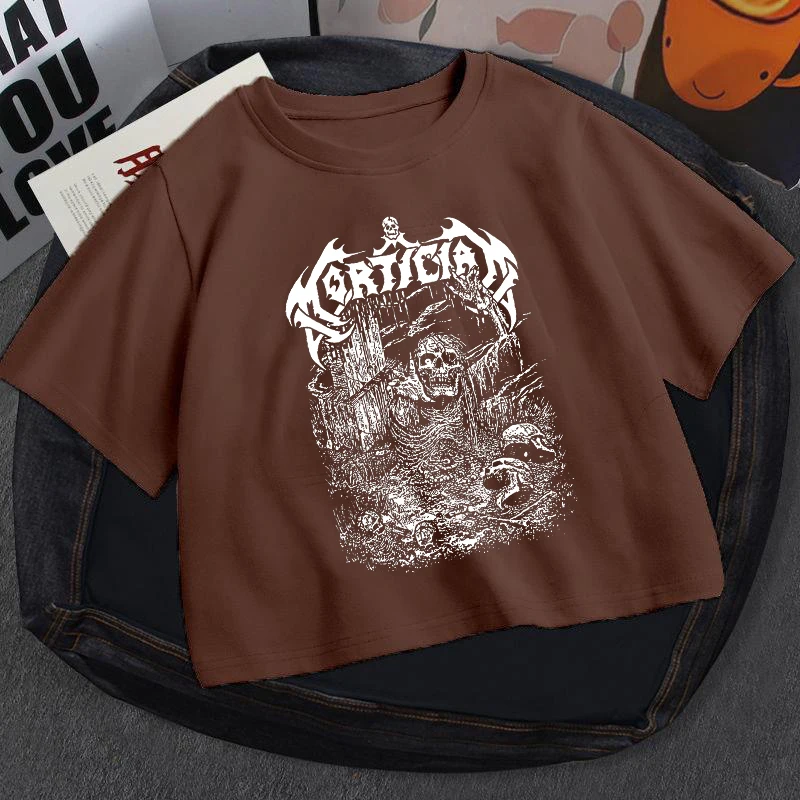 T-shirt con stampa modello fumetto creativo Emo Gotico Kpop Vintage Y2k Harajuku Estetica Trashy 2000s Top Fashion Causale Slim Tee