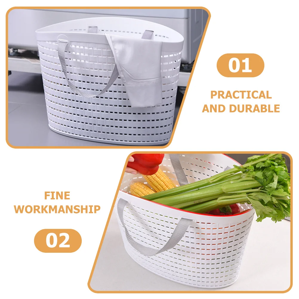 

Alipis 2pcs Plastic Hand Basket Hollow Storage Organizer for Bathroom Shower Laundry Bedroom Sundry Container Clothes Holder