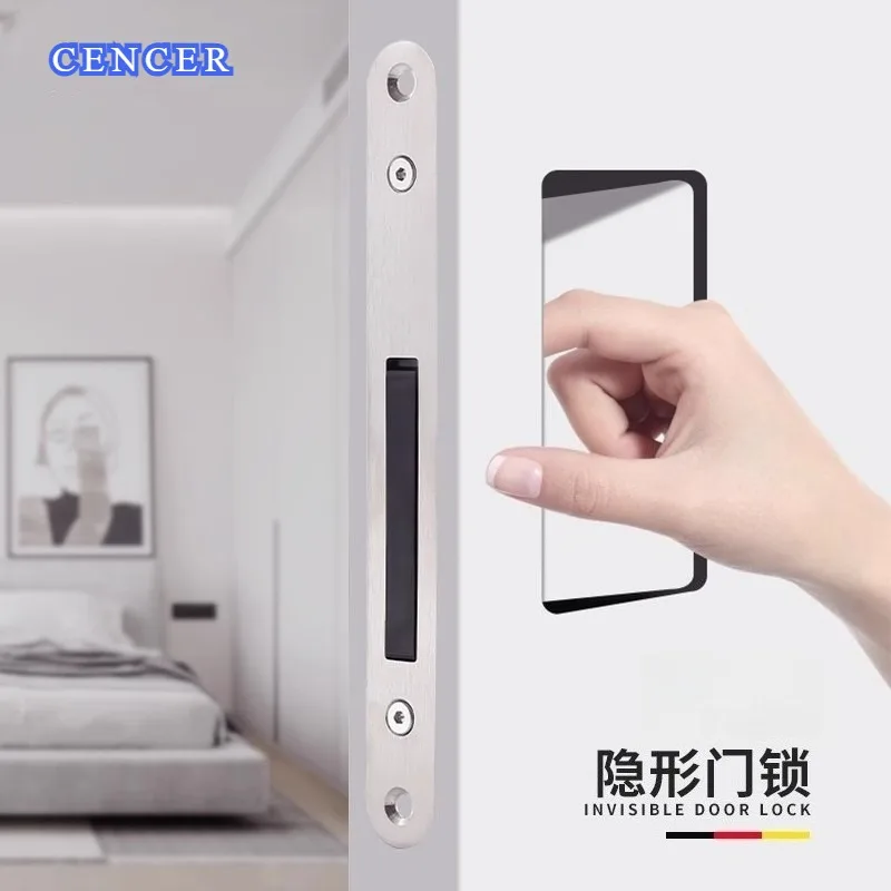 invisible-door-lock-door-handle-double-sided-handleless-indoor-wooden-door-special-door-handle-magnetic-silent-secret-door