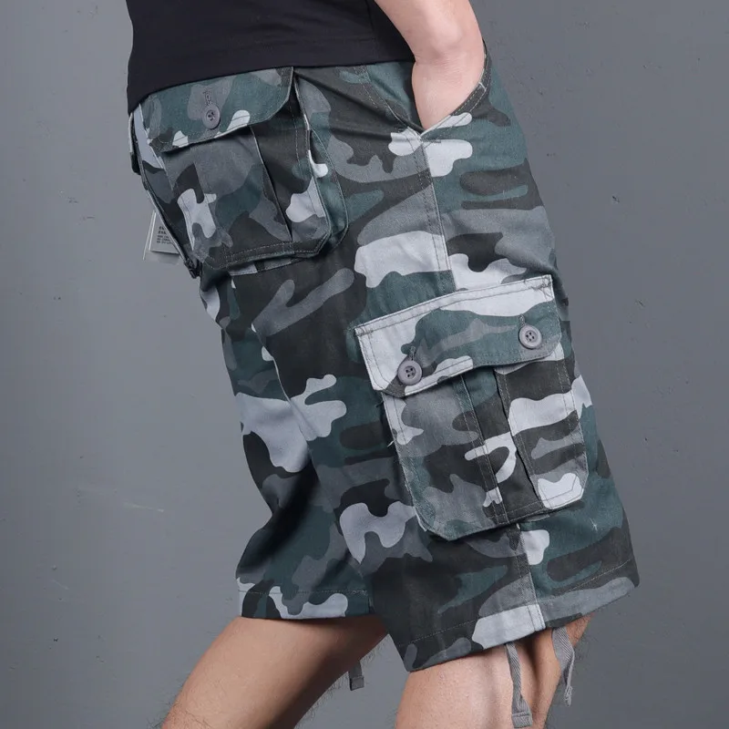 2026 Sommer Herren Army Cargo Shorts Mode Herren Casual Camo Bedruckte Shorts Männliche Camo Multi-Pocket-Militärshorts 28-38