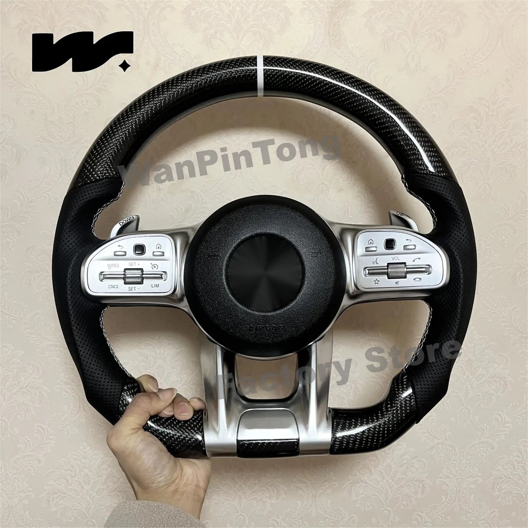 

For AMG Steering Wheel for Mercedes-Benz A/B/C/E/S Class GRA GLB GLC GLE GLS 05-24 Universal steering wheel for all models