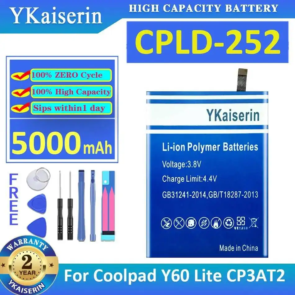 

5000Mah Mobile Phone Battery Cpld-252 For Coolpad Y60 Lite CP3AT2 High Capacity Safe