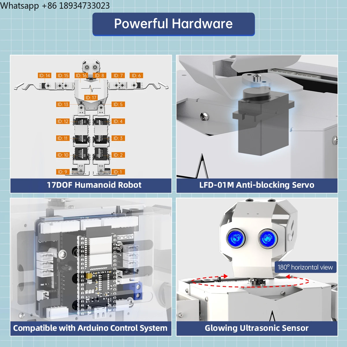 Picture 3: Hiwonder Tonybot with AI Vision Voice Interaction Supports Arduino Scratch Python Educational Programming Humanoid Robotic Kit