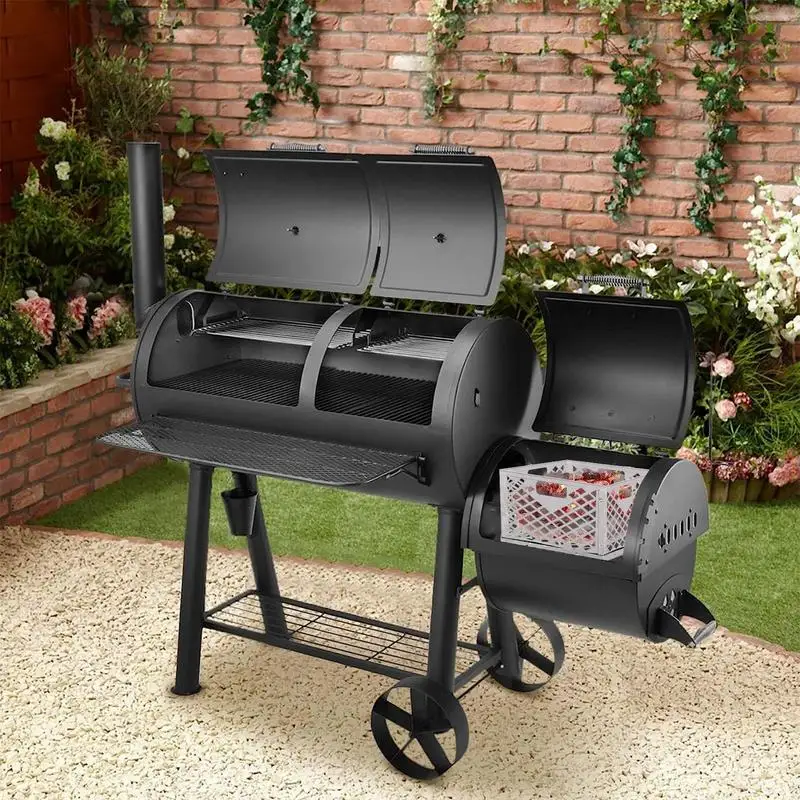 Offset Smoker Mod Kit BBQ Modification Kit Stainless Steel Mod Kit Mod Tool With Charcoal Basket Smoker Accessories Sealing