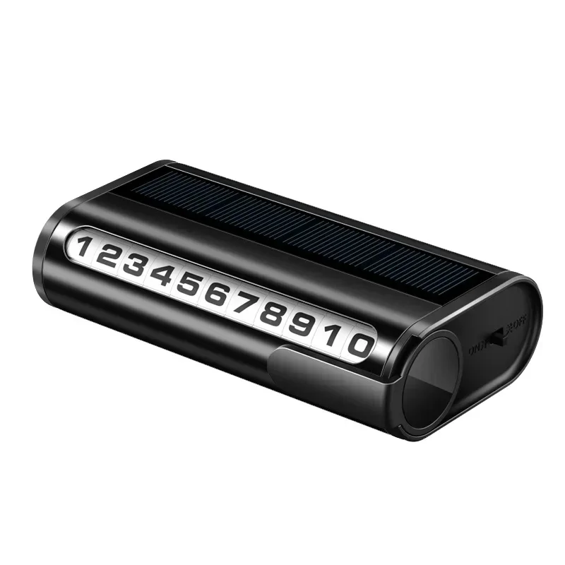 شحن بالطاقة الشمسية لوحة رقم وقوف السيارات مضيئة بطاقة ركن السيارة توقف مؤقت بطاقة رقم الهاتف لملحقات تزيين السيارة #6