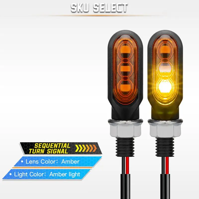 2PCS Motorcycle Led Turn Signals Directional Indicators Flashing Rear Tail Brake Flasher Light Stop Signal Light Motorcycle Lamp image 2