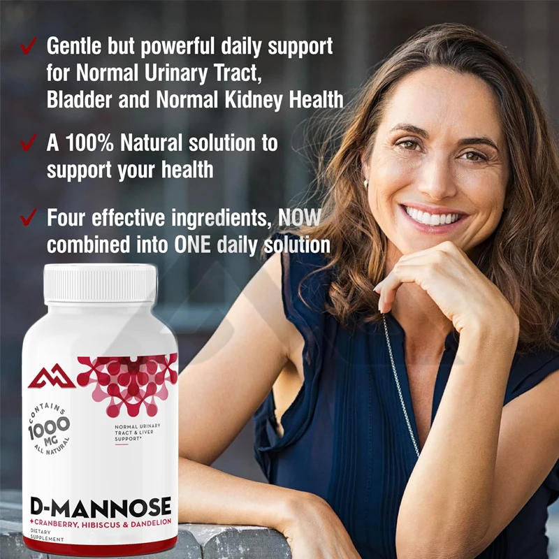 D-mannose capsules containing cranberries -60 capsules - kidney and urinary tract health containing hibiscus and dandelion