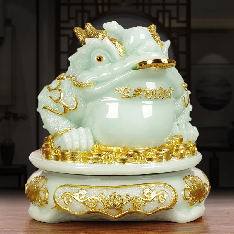 

Jade Stone Wealth Golden Toad Treasure Pot Decoration Three Legged Toad Office Store Opening Relocation New Residence Gifts