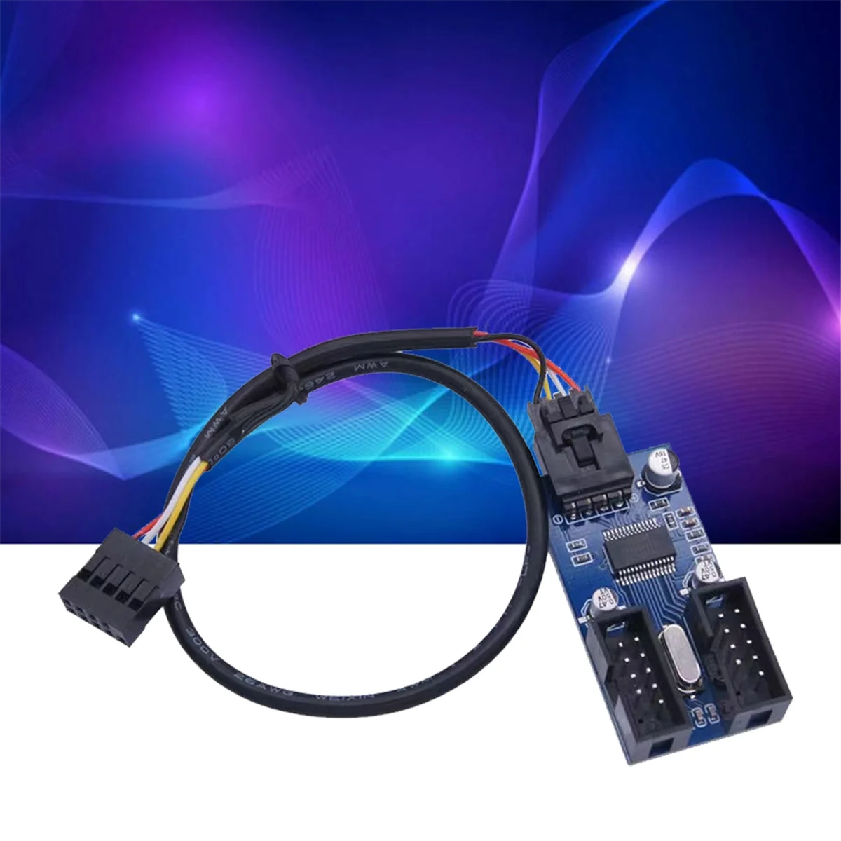 1 In 2 Adapter Cable Motherboard 9pin Connector Usb Pin Plug And Play