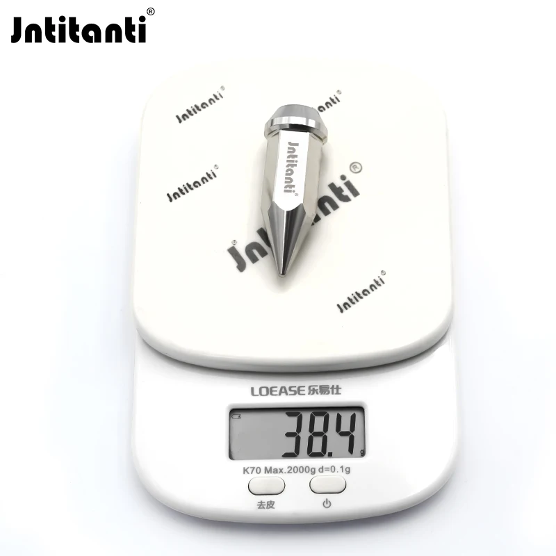 Jntitanti wheel nut M12*1.25*60mmnever rust cone seat Gr.5 titanium spike lug nut for Nissan,Greatwall,Geely,Subaru,Suzuki etc.