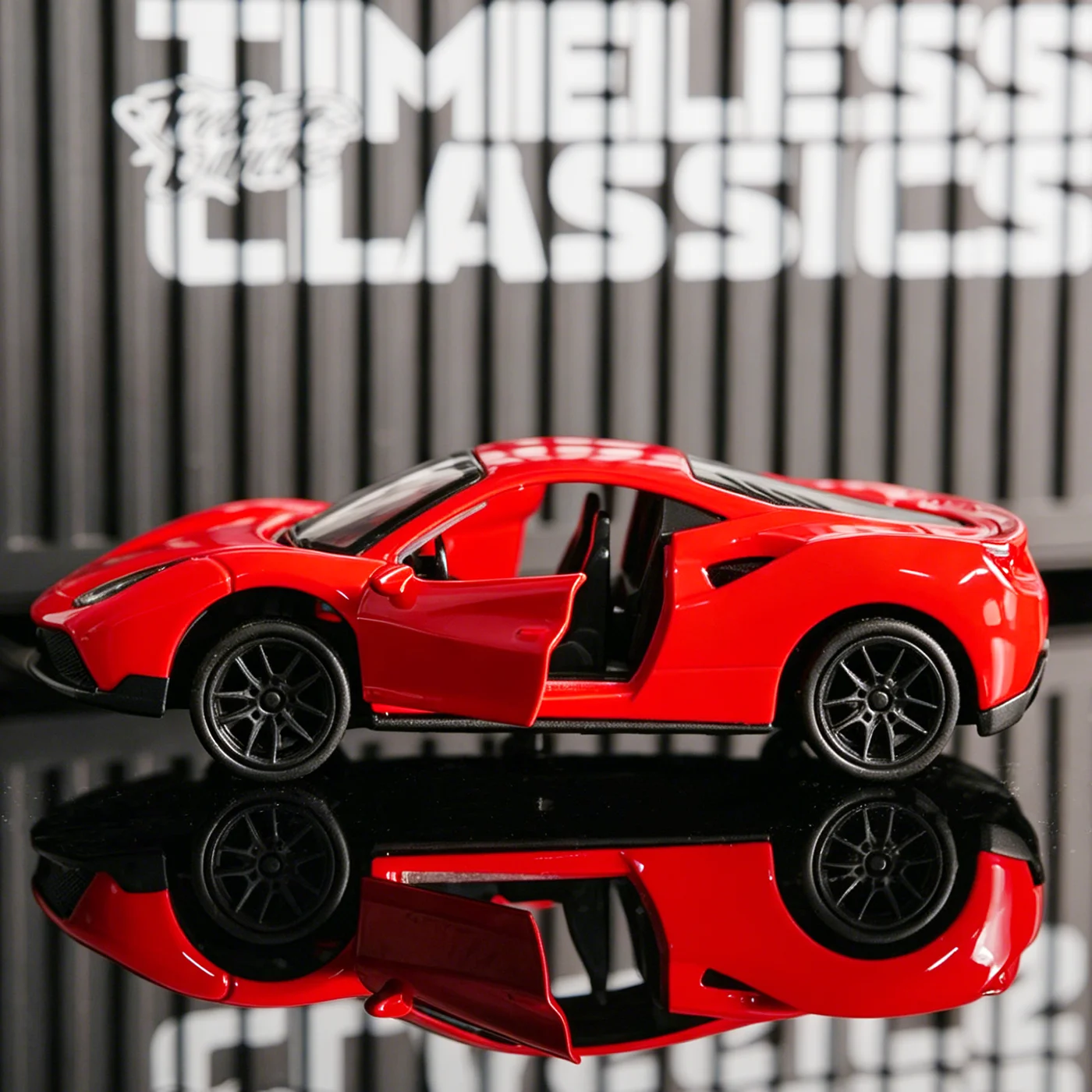 1:32 Red 488 GTB Diecast Sports Car, Alloy Coupe Model, Pull-Back Collectible Toy with Open Doors, Kids Birthday Gift for Sports view 6