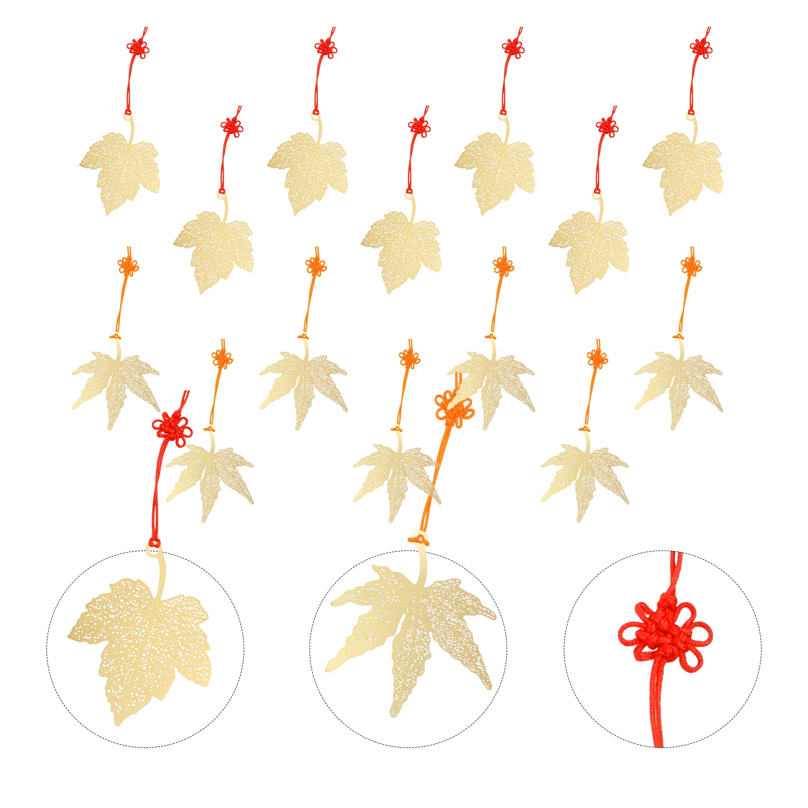 

14 Pcs Metal Maple Leaf Christmas Decoration Hanging nament for Tree Party Home Office Bar Cafe Supermarket Fireplace Photo Wall