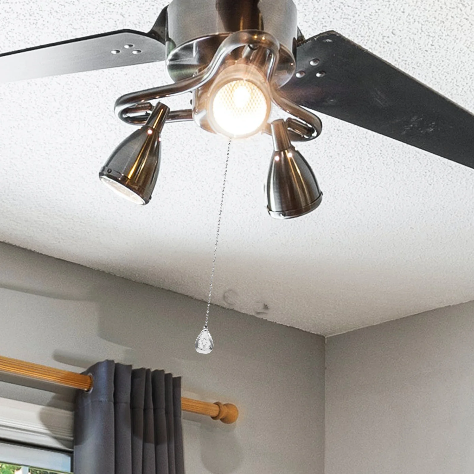2Pcs Ceiling Fan Chain Pull Cord Vintage Style Decorative Extension Pendant Light Switch Fan Control Cord Pull String