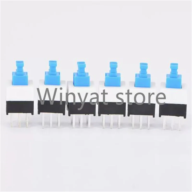 5Pcs  Double Row Self-Locking power Switch/Push button On/Off button Latching switch 6Pin 7x7mm