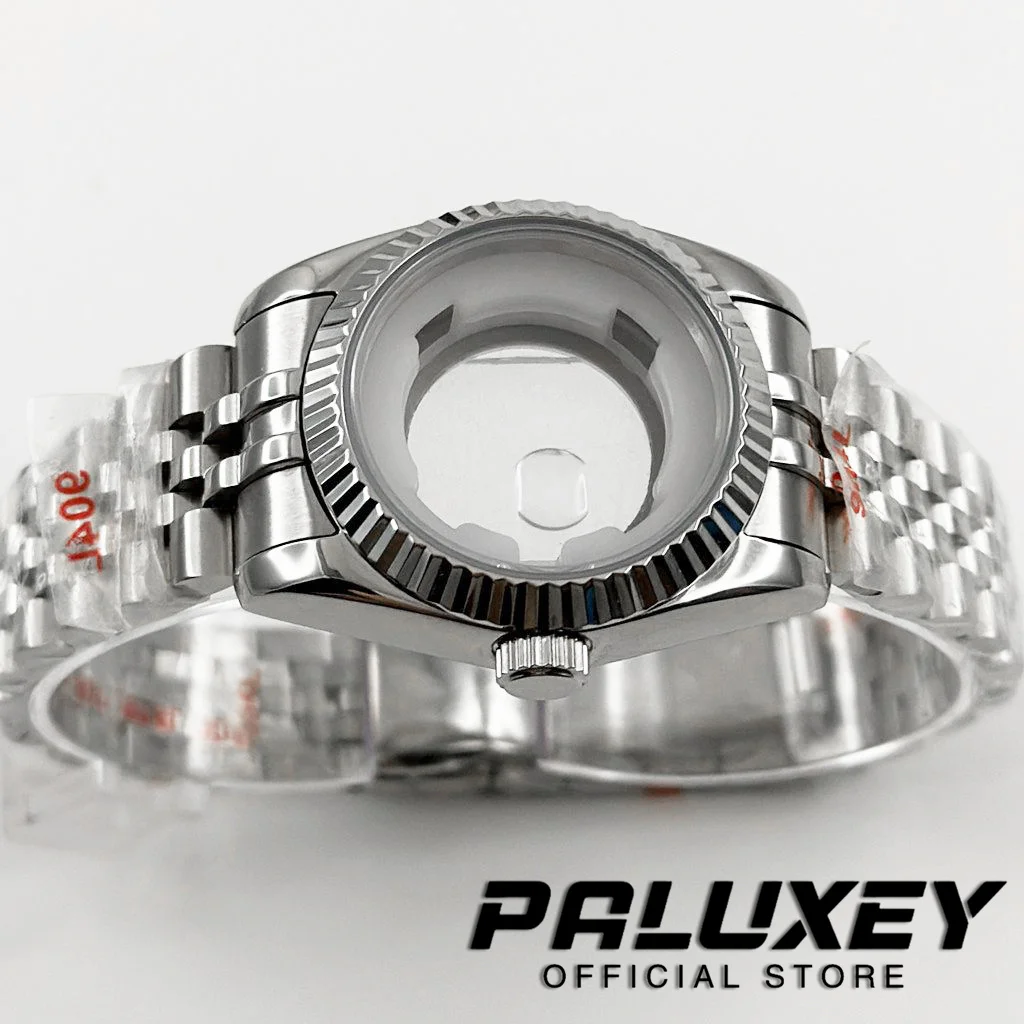 31MM NH05 karbowane zakrzywione szkło szafirowe wodoodporne etui na zegarek ze stali nierdzewnej dla pań kobiety pasują do mechanizmu NH05 NH06