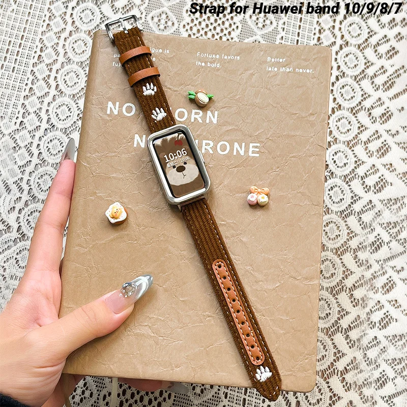 

Кожаный ремешок для Huawei Band 10/9/8/7, браслет Correa, спортивный ремешок для часов Honor Band 10/9, женский и мужской браслет, ремень для умных часов