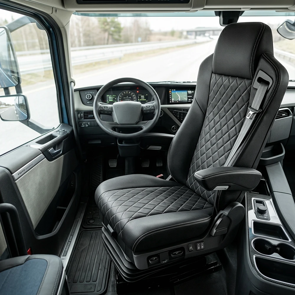 

PU Leather Airbag Aero Seat Adjustable Ergonomic Semi Truck Seat For Isuzu MAN Hino Scania DAF Toyota Iveco Heavy Truck