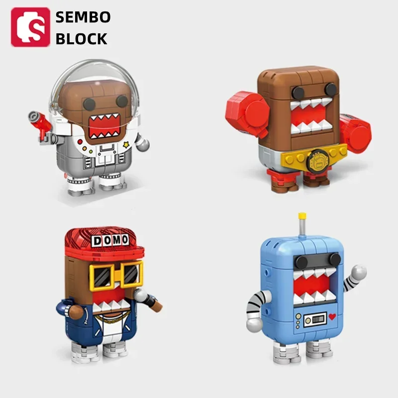 Genuine SEMBO BLOCK DOMO-kun brick model robot anime characters DIY assembly room decoration ornaments kids toys boy gifts